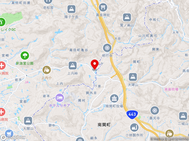 主要地方道南関大牟田北線沿いの道の駅 おおむたの地図