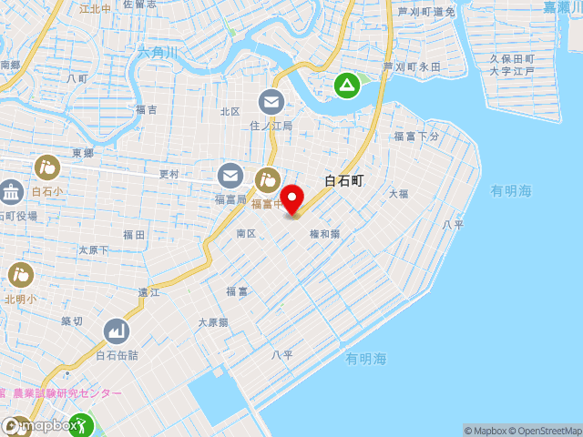 主要地方道武雄福富線沿いの道の駅 しろいしの地図