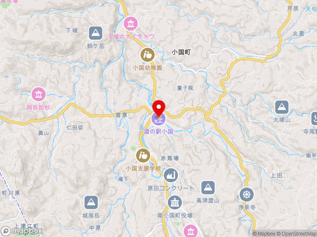 熊本県の道の駅 小国の地図