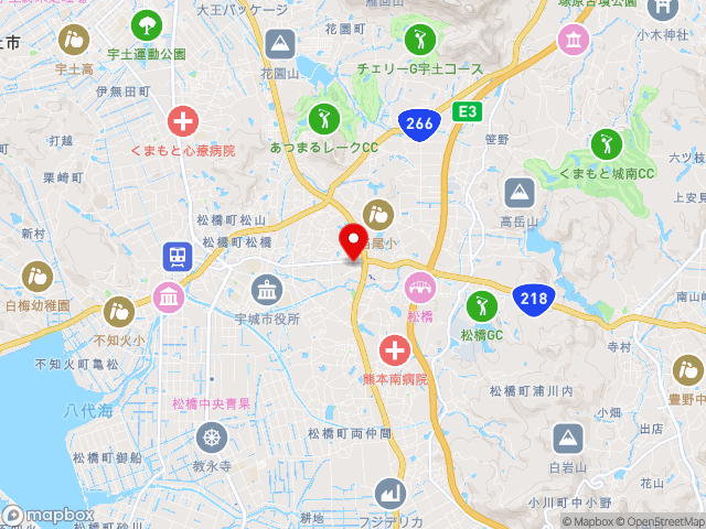 熊本県の道の駅 うきの地図