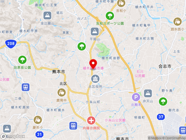 熊本県の道の駅すいかの里植木の地図