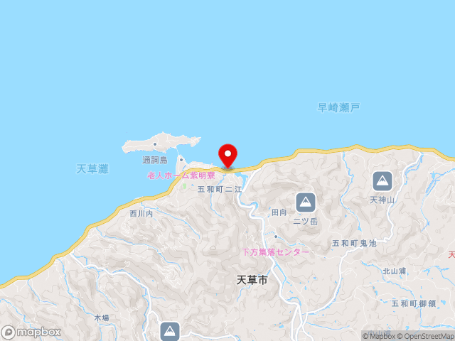 熊本県の道の駅 天草市イルカセンターの地図