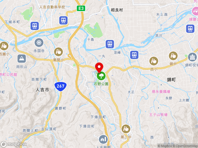熊本県の道の駅人吉の地図