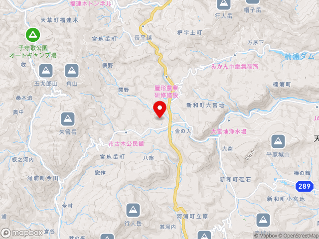 熊本県の道の駅 宮地岳かかしの里の地図