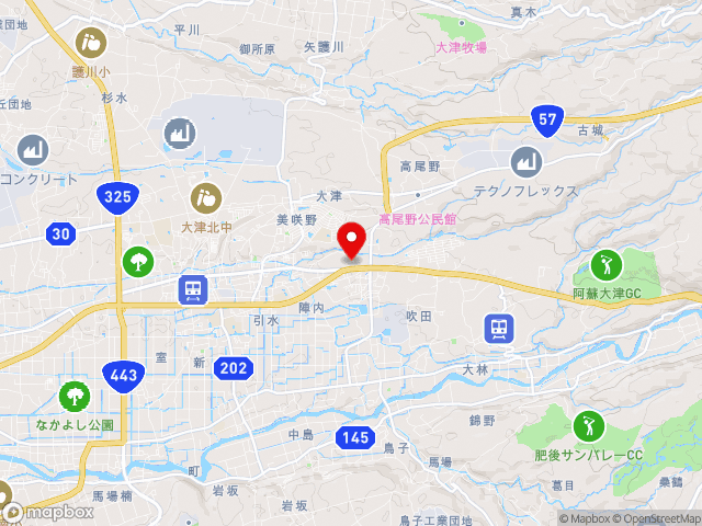 国道57号沿いの道の駅 大津の地図