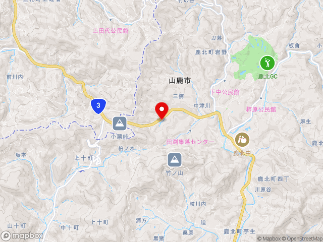 熊本県の道の駅鹿北の地図