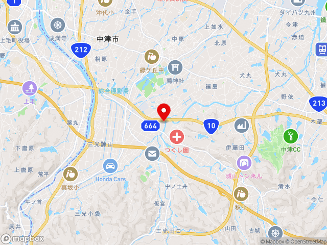 大分県の道の駅なかつの地図