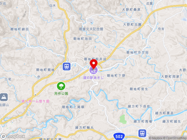 大分県の道の駅あさじの地図