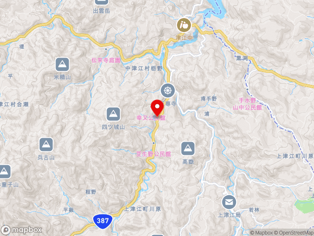 熊本県の道の駅 せせらぎ郷かみつえの地図