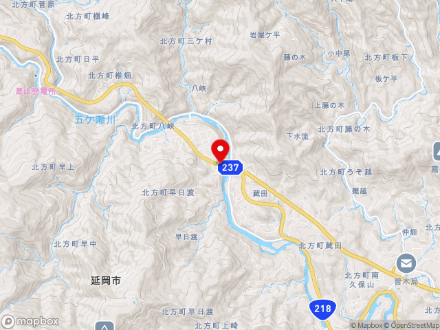 宮崎県の道の駅北方よっちみろ屋の地図