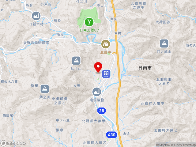 主要地方道日南高岡線沿いの道の駅 きたごうの地図
