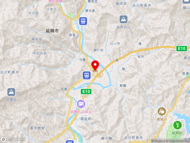 宮崎県の道の駅 北川はゆまの地図