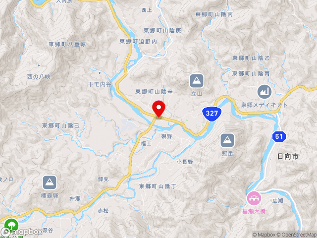 宮崎県の道の駅 とうごうの地図