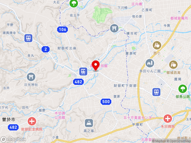 宮崎県の道の駅 たからべの地図