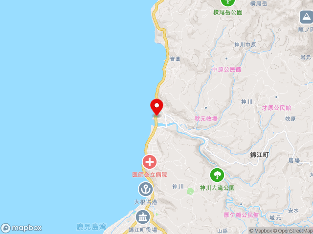 鹿児島県の道の駅錦江にしきの里の地図
