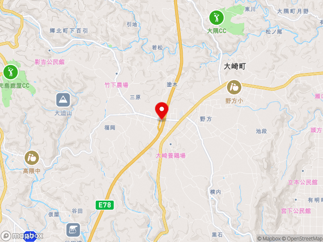 鹿児島県の道の駅 野方あらさのの地図