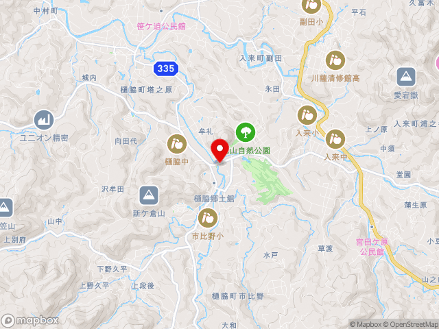 県道川内加治木線沿いの道の駅 樋脇の地図