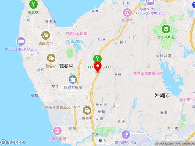 国道58号沿いの道の駅 喜名番所の地図