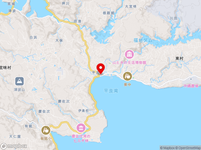 沖縄県の道の駅サンライズひがしの地図