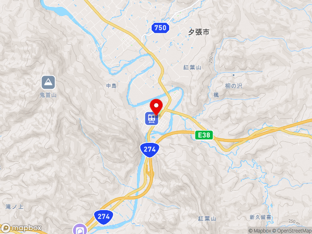 北海道の道の駅夕張メロードの地図