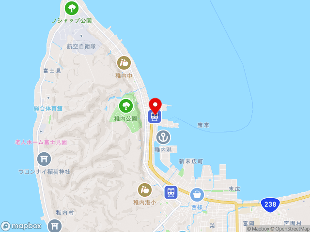 北海道の道の駅わっかないの地図