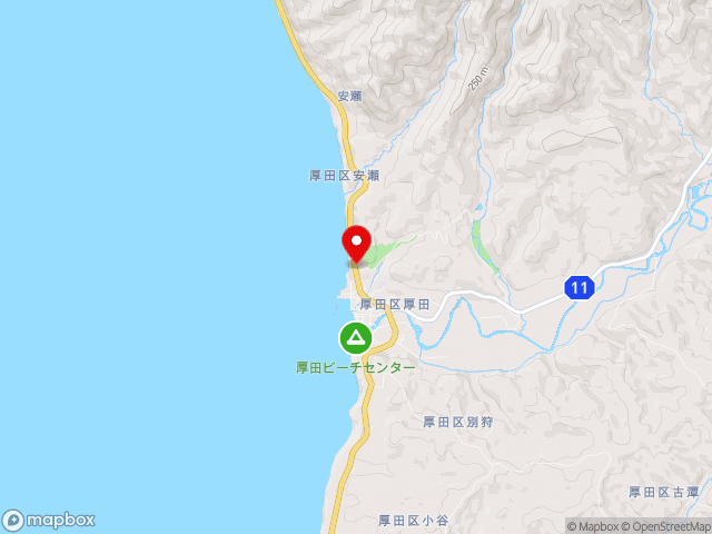 北海道の道の駅石狩「あいろーど厚田」の地図