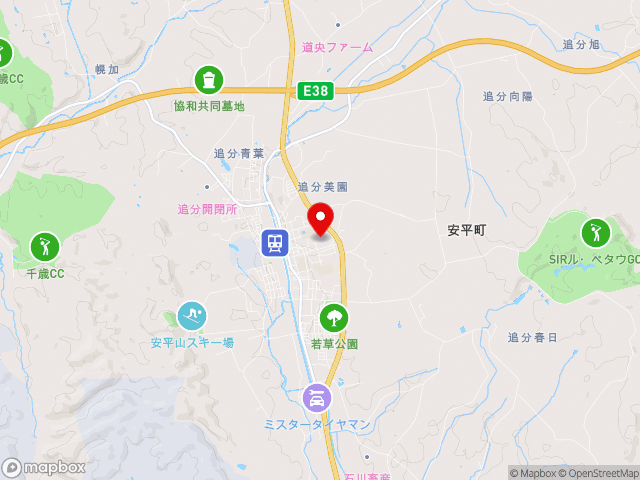北海道の道の駅あびら D51ステーションの地図