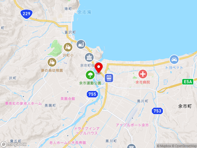 北海道の道の駅スペース・アップルよいちの地図