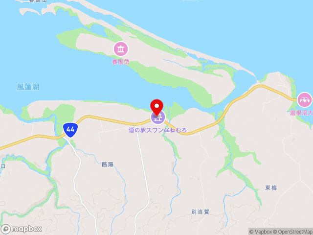 北海道の道の駅スワン４４ねむろの地図
