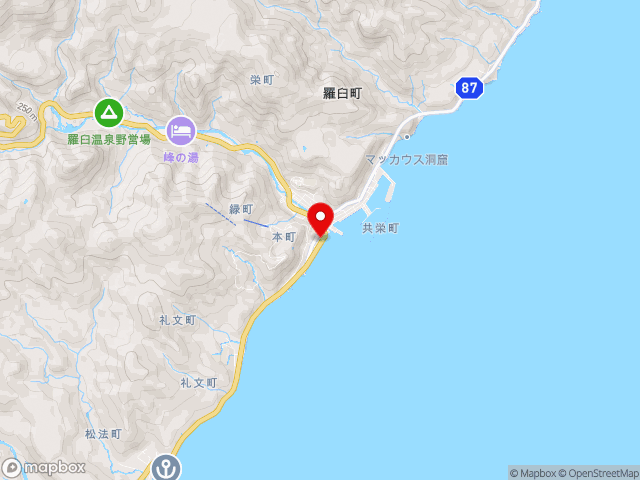 北海道の道の駅知床・らうすの地図