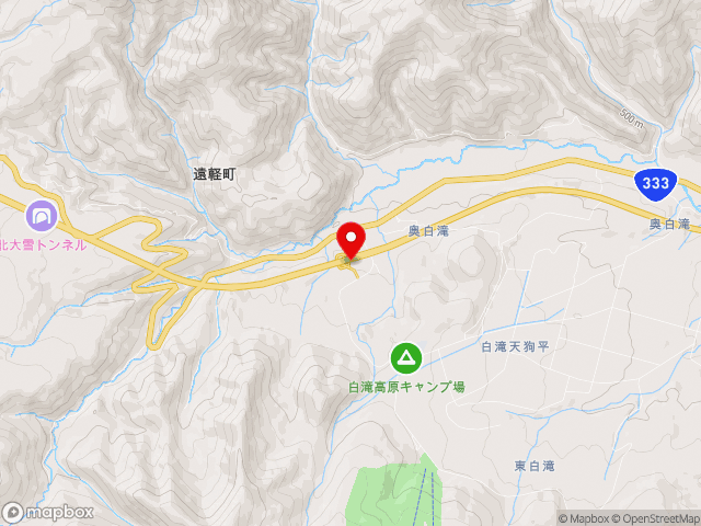 北海道の道の駅しらたきの地図