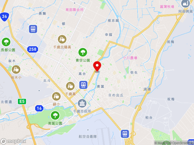 北海道の道の駅サーモンパーク千歳の地図