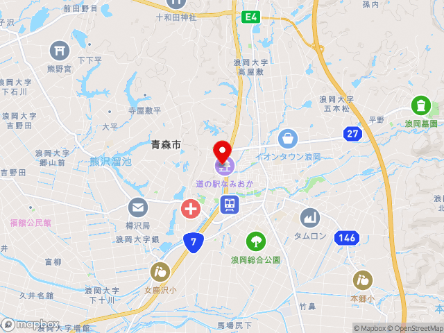 青森県の道の駅なみおかの地図
