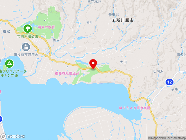 青森県の道の駅十三湖高原の地図