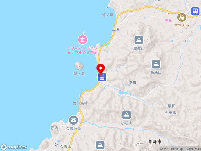 青森県の道の駅浅虫温泉の地図