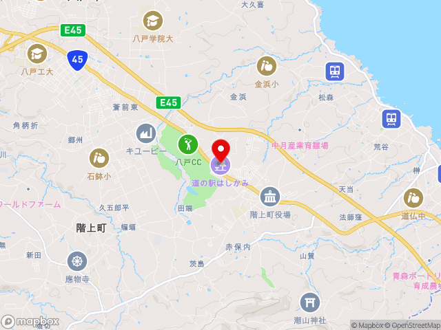 青森県の道の駅はしかみの地図