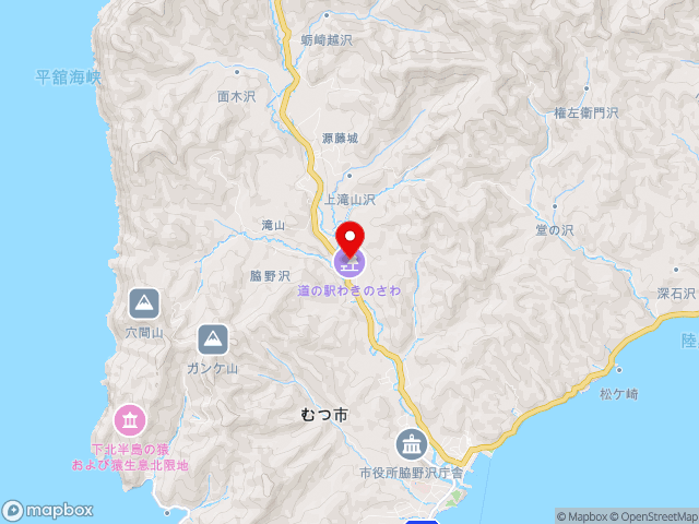 青森県の道の駅わきのさわの地図