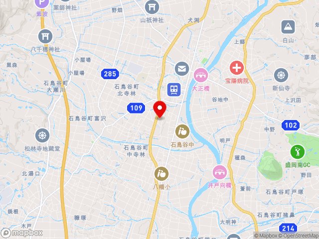 岩手県の道の駅石鳥谷の地図