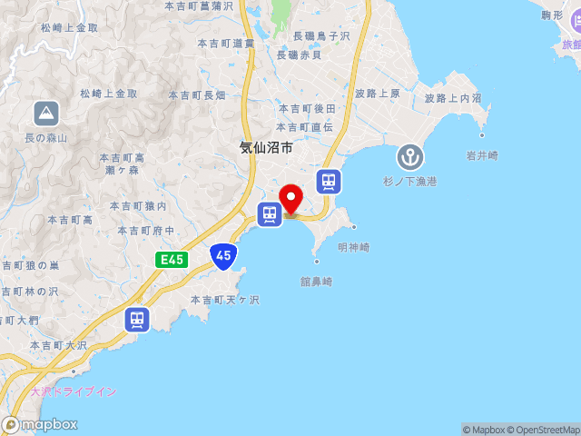 岩手県の道の駅 大谷海岸の地図