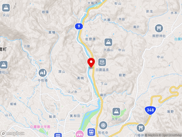 山形県の道の駅 白鷹ヤナ公園の地図