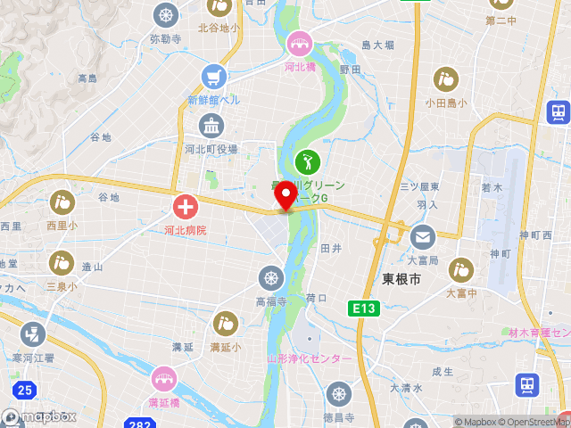 山形県の道の駅河北の地図