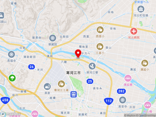 山形県の道の駅寒河江の地図