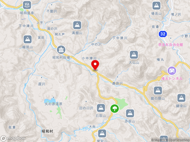 新潟県東蒲原郡阿賀町津川５８０付近の道の駅 からむし織の里しょうわの地図