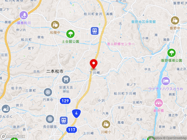 福島県の道の駅 安達の地図