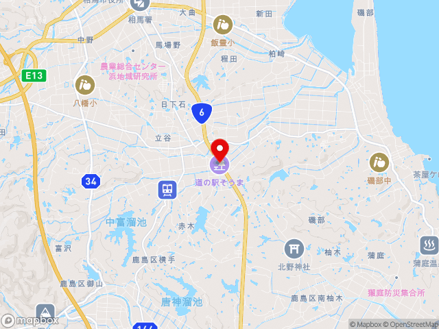 福島県の道の駅そうまの地図