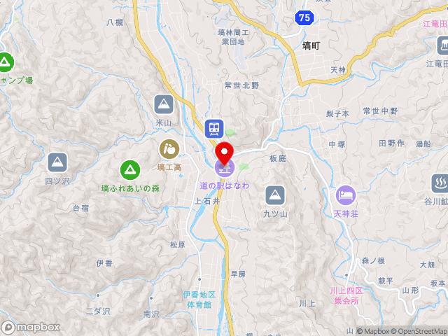 福島県の道の駅はなわの地図