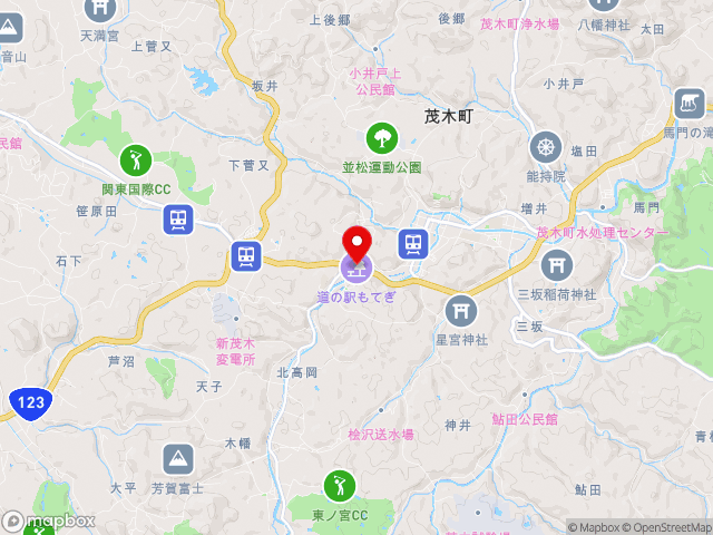 栃木県の道の駅 もてぎの地図