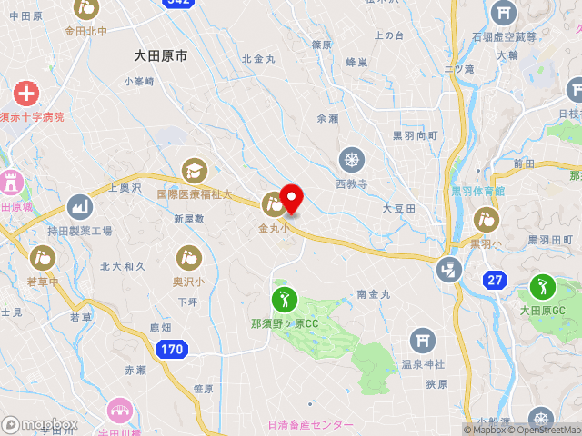 栃木県の道の駅那須与一の郷の地図