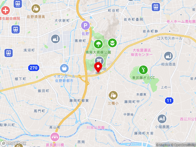 栃木県の道の駅みかもの地図