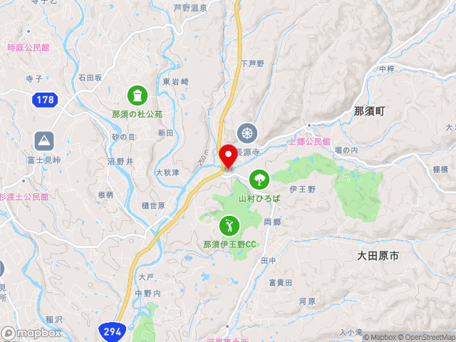 栃木県の道の駅東山道伊王野の地図